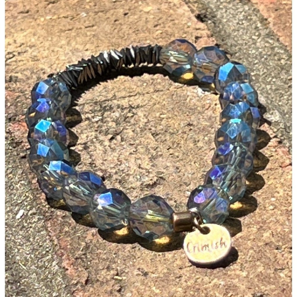 ERIMISH Faceted Blue Crystal Bracelet